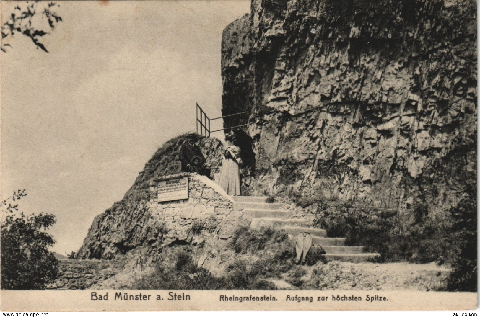 Bad Münster Am Stein-Ebernburg Rheingrafenstein. Aufgang Höchsten Spitze. 1916 - Bad Muenster A. Stein - Ebernburg