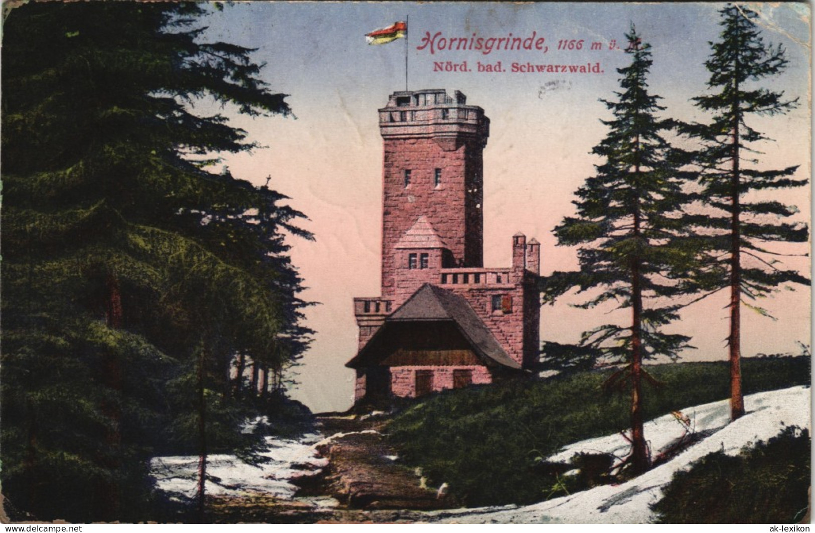 Seebach Aussichtsturm Hornisgrinde Color AK Schwarzwald (Mittelgebirge) 1920 - Achern