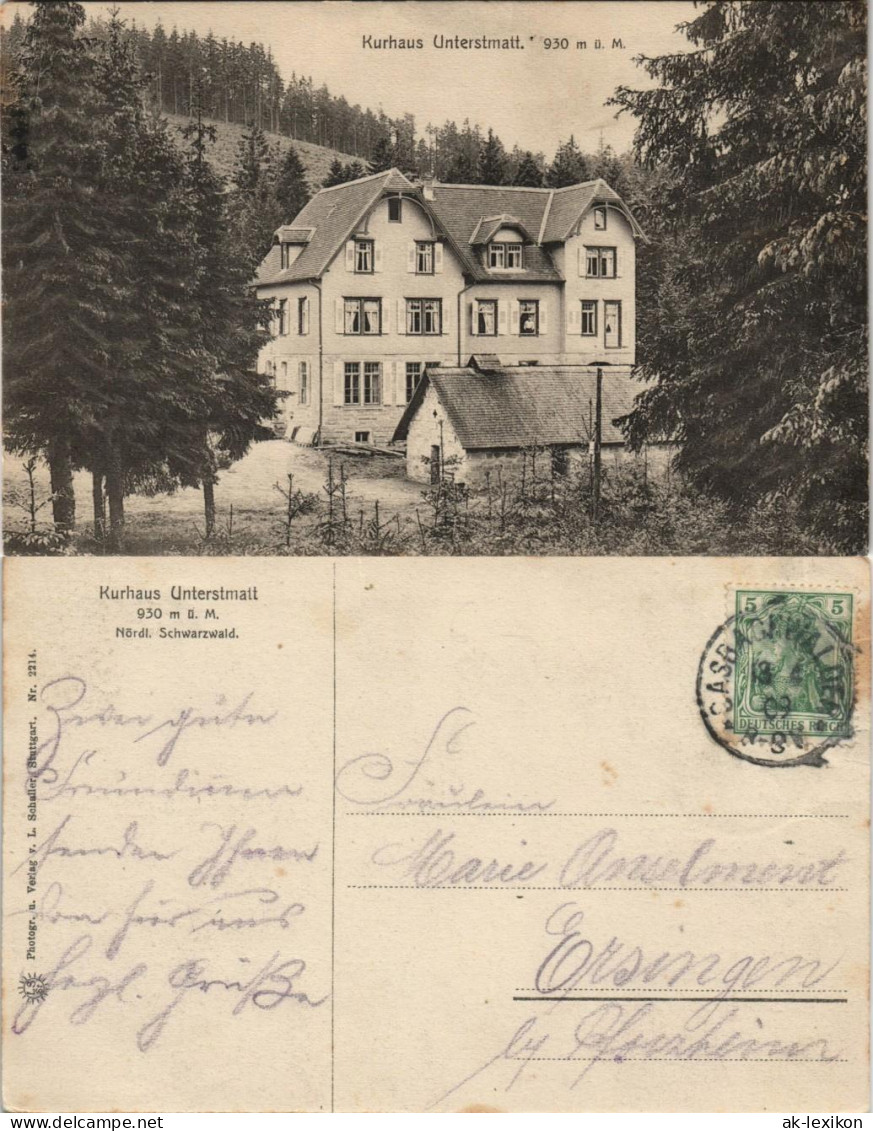 Ansichtskarte Unterstmatt-Bühl (Baden) Kurhaus 1909 - Buehl