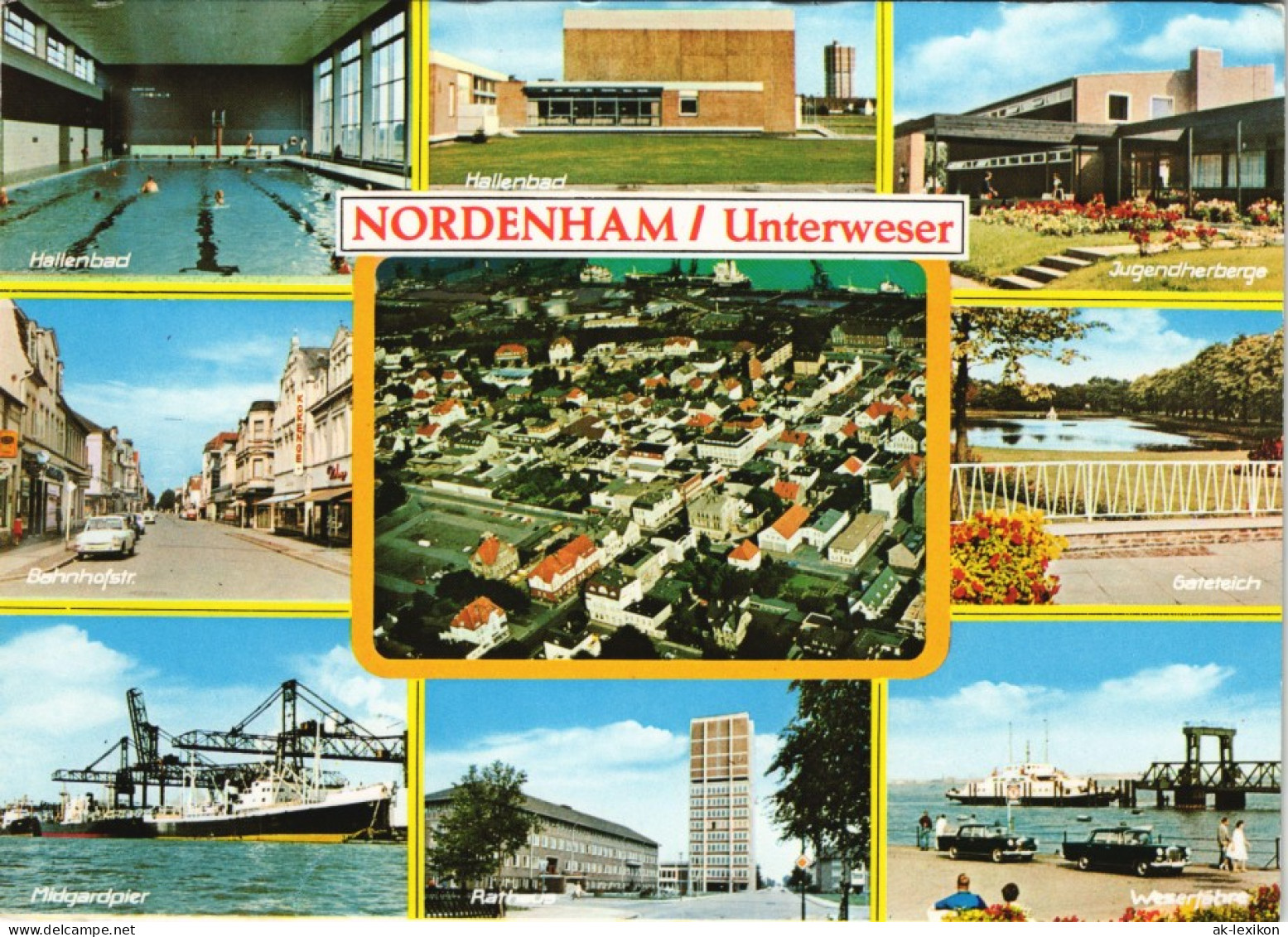 Nordenham Mehrbildkarte Mit Ortsansichten, Hallenbad, Jugendherberge Uvm. 1975 - Nordenham
