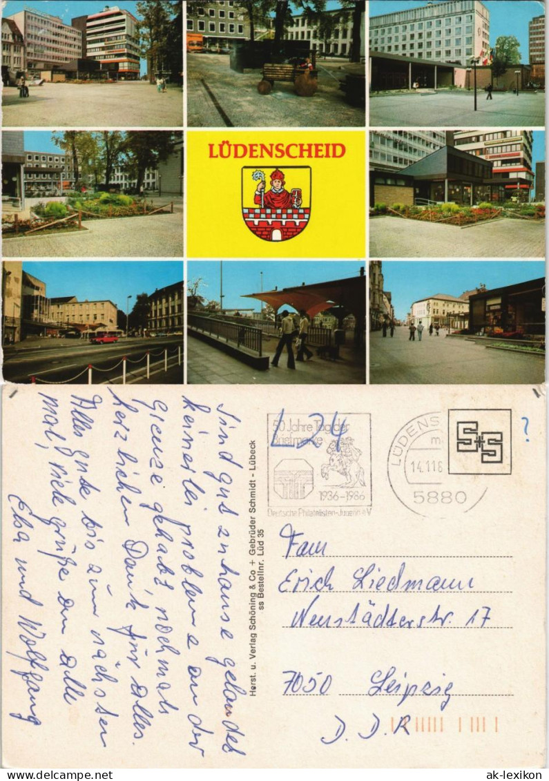 Ansichtskarte Lüdenscheid Mehrbildkarte Mit 8 Ortsansichten 1980 - Luedenscheid