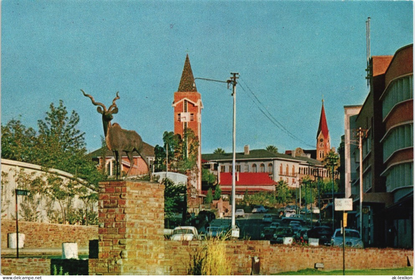 Windhuk Windhoek Strassen Kudubrunnen Kudu Fountain Koedoefontein 1970 - Namibia