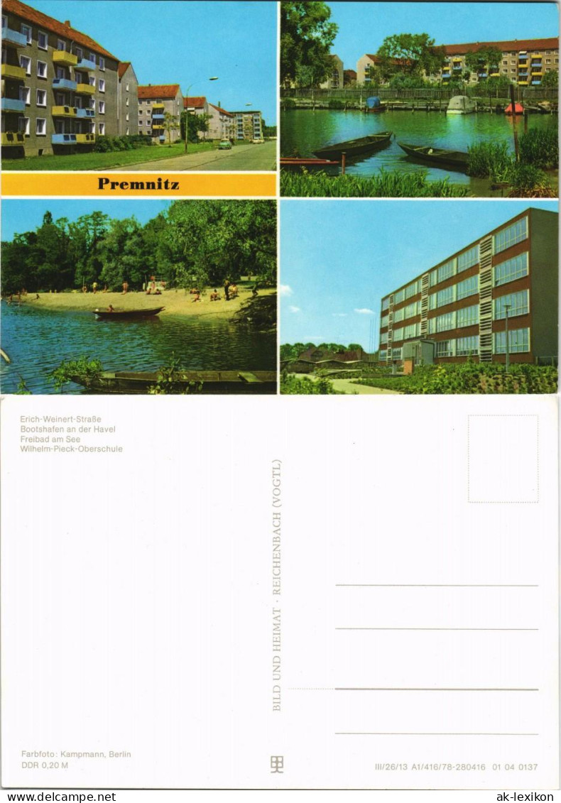 Premnitz Erich-Weinert-Straße, Bootshafen Havel Wilhelm-Pieck-Oberschule 1977 - Premnitz
