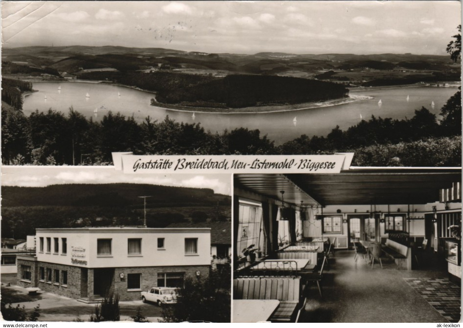 Ansichtskarte Attendorn Gaststätte Breidebrach, Neu-Listernohl-Biggesee 1960 - Attendorn