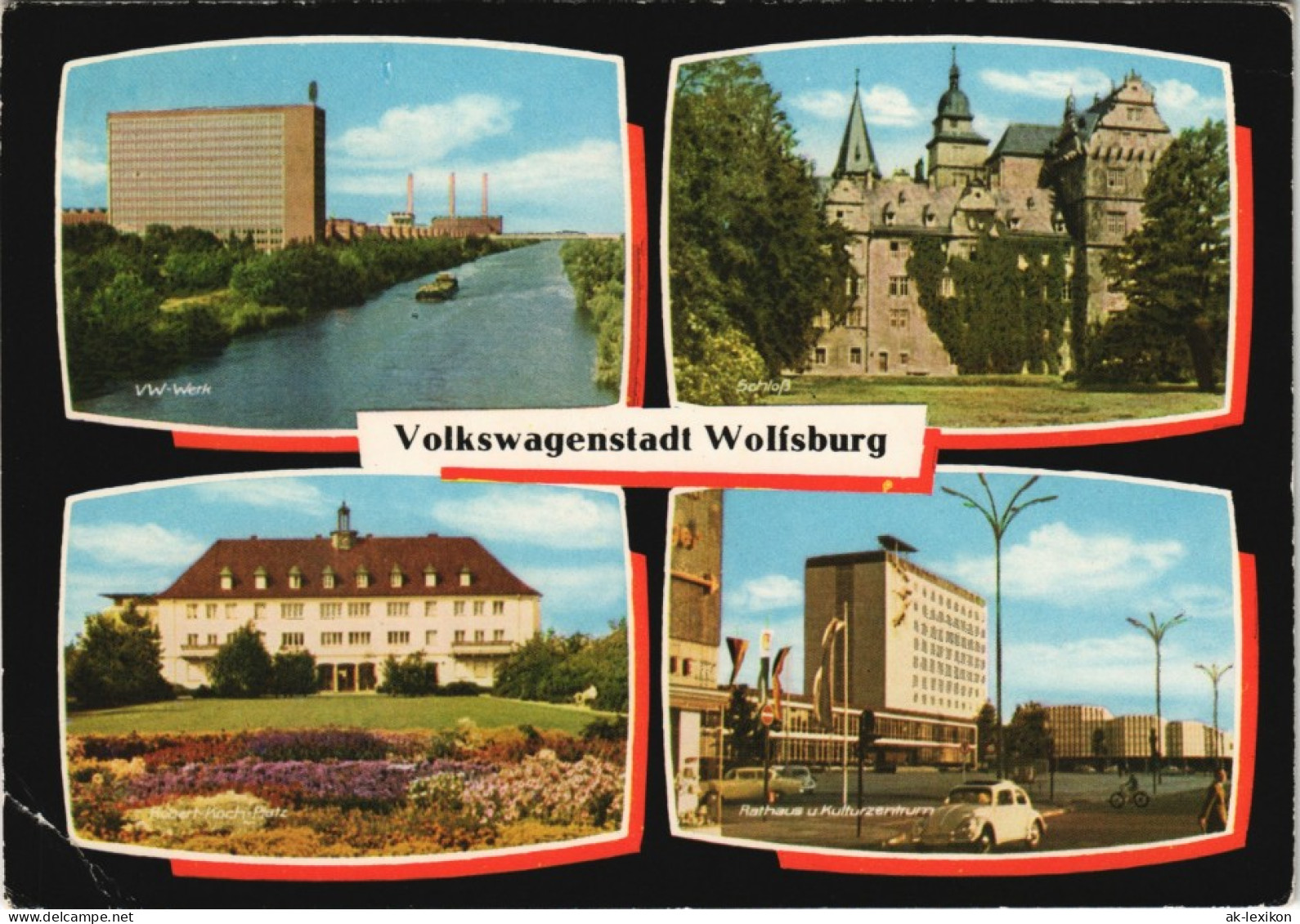 Ansichtskarte Wolfsburg Mehrbild-AK Stadtteilansichten Und VW-Werk 1966 - Wolfsburg