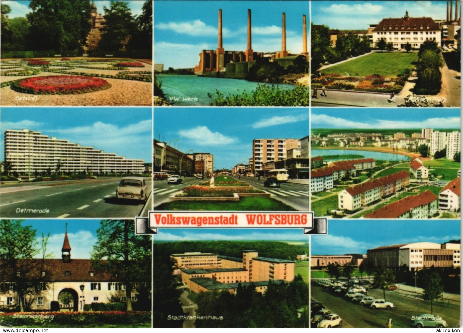 Ansichtskarte Wolfsburg Stadtteilansichten Ua. VW-Werk, Detmerode, Uvm. 1974 - Wolfsburg