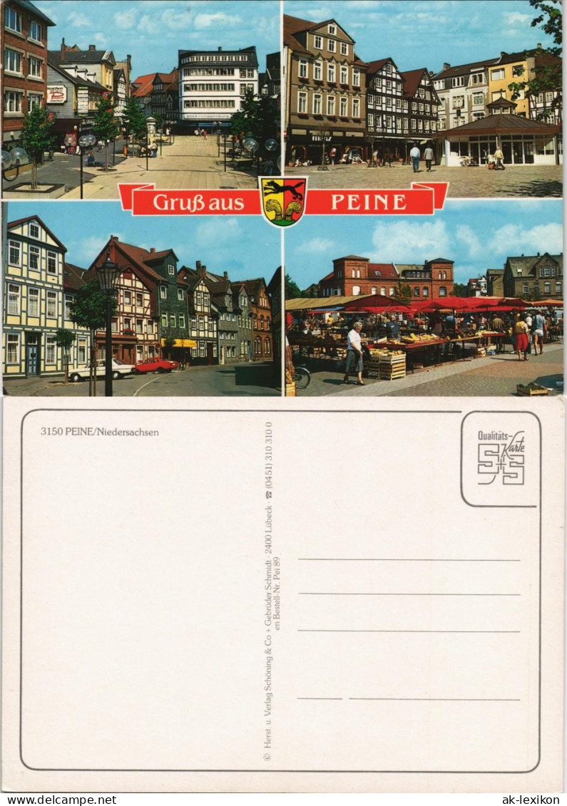 Ansichtskarte Peine Gruss-Aus-Mehrbildkarte Mit 4 Ortsansichten 1975 - Peine