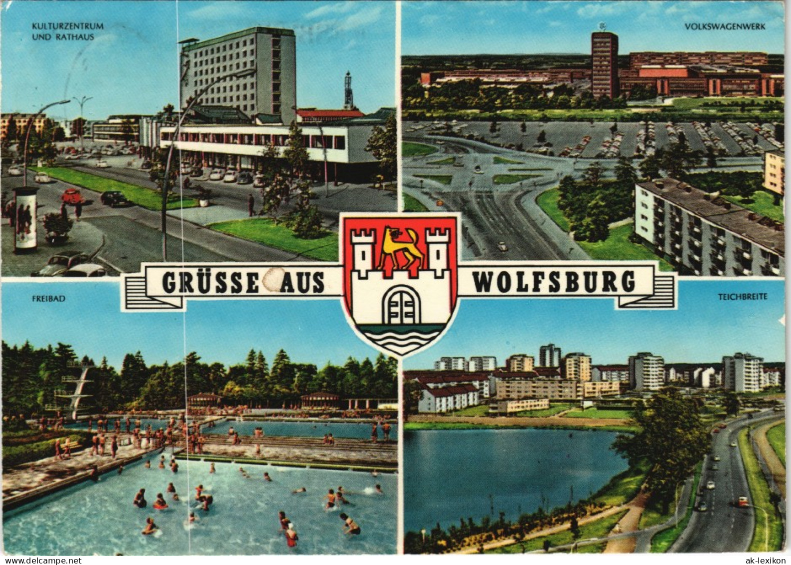 Ansichtskarte Wolfsburg Mehrbild-AK Mit Volkswagen-Werk, Freibad Uvm. 1972 - Wolfsburg