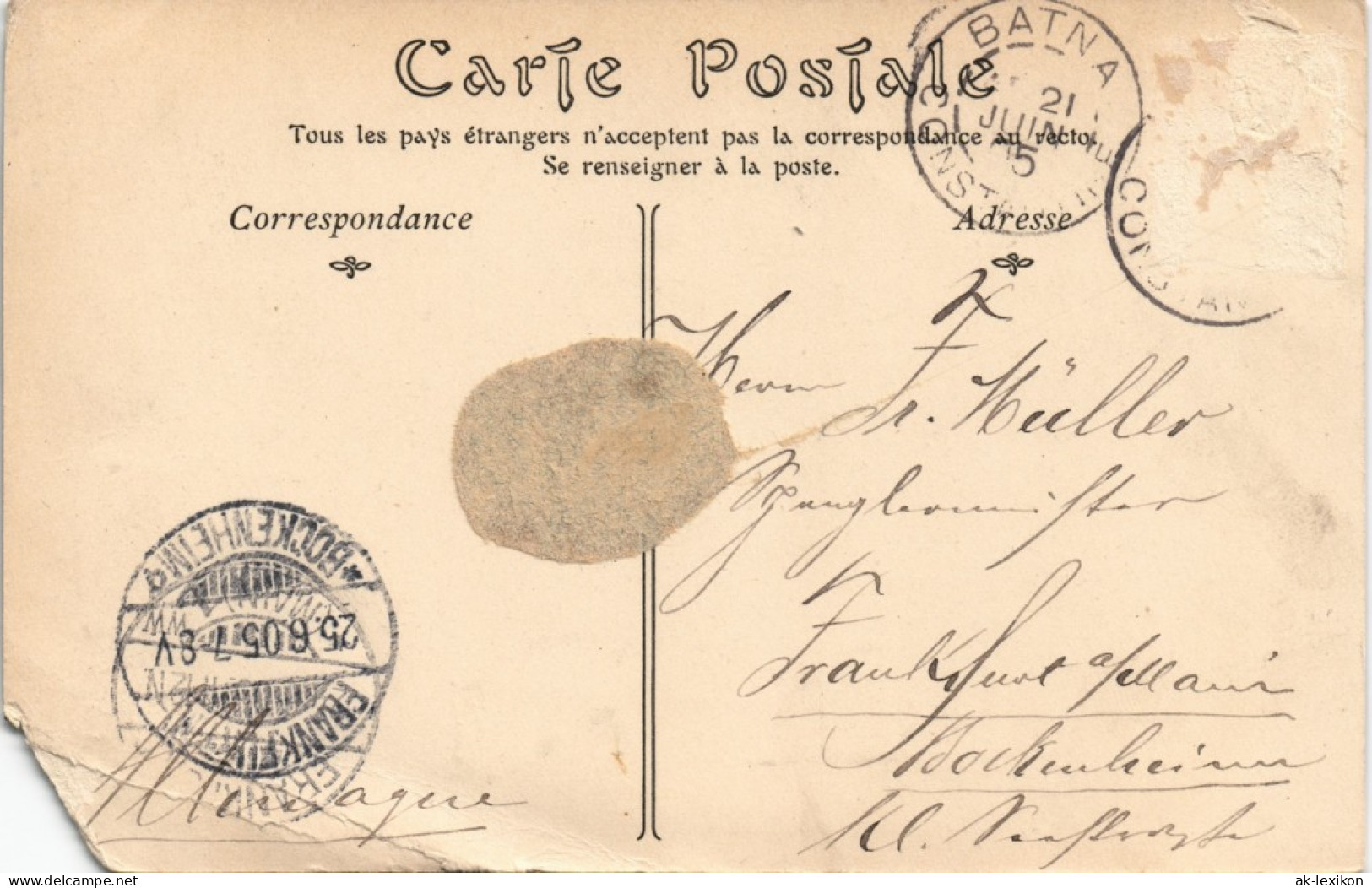 Postcard Batna باتنة Le Marché, Marchands De Brochettes 1905 - Batna