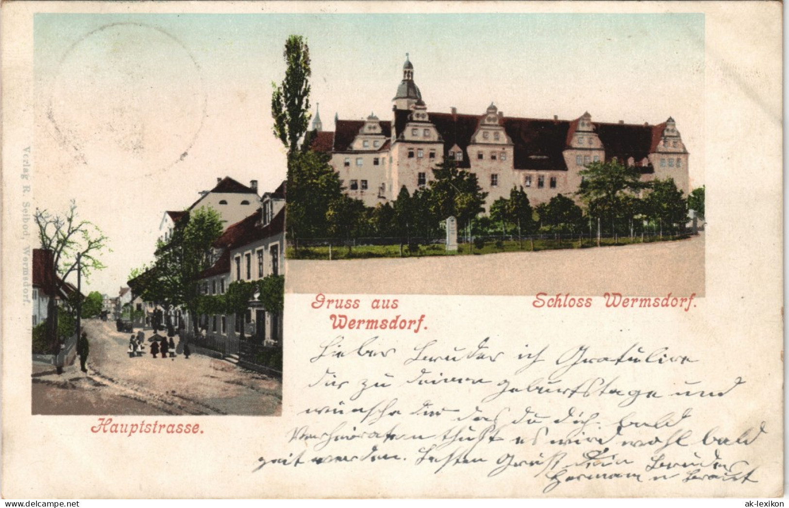 Ansichtskarte Wermsdorf Jagdschloss, Hauptstraße 1900 - Wermsdorf