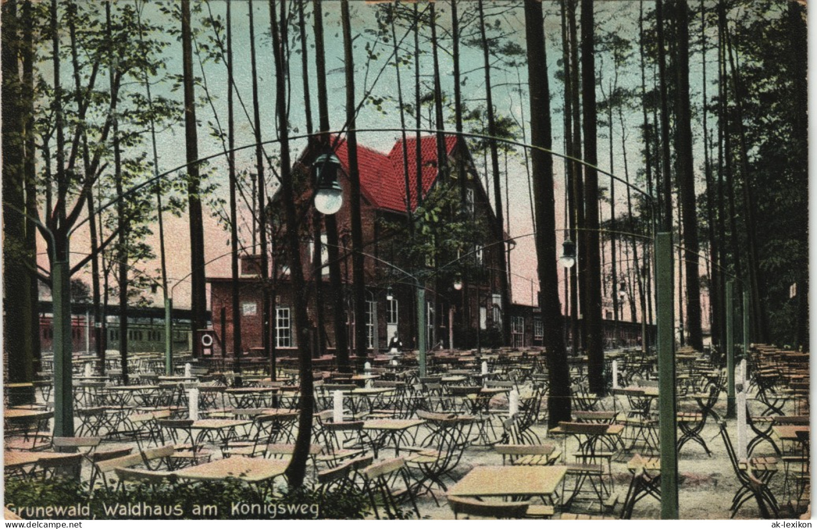 Ansichtskarte Grunewald-Berlin Restaurant Waldhaus Am Königsweg. 1911 - Grunewald