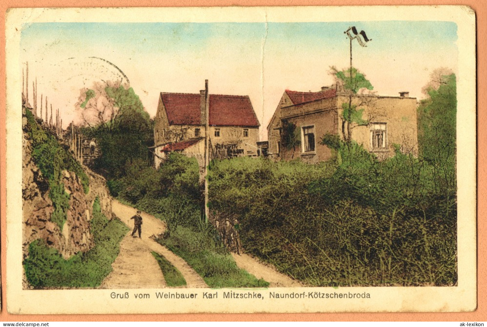 Ansichtskarte Kötzschenbroda-Radebeul Weinbauer Karl Mitzschke, Naundorf 1923 - Radebeul