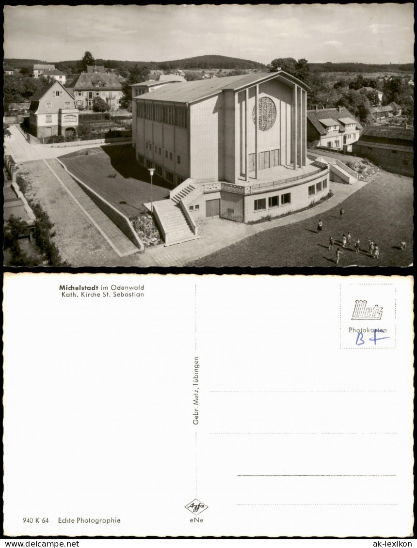 Ansichtskarte Michelstadt Kath. Kirche St. Sebastian 1964 - Michelstadt