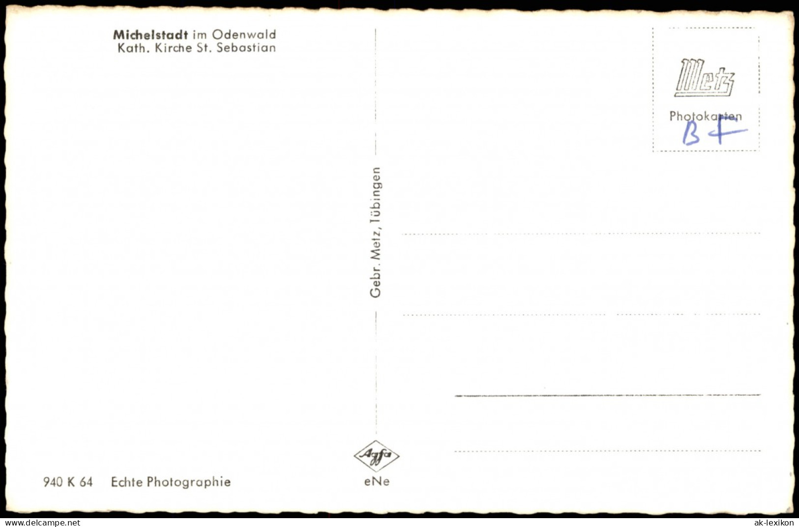 Ansichtskarte Michelstadt Kath. Kirche St. Sebastian 1964 - Michelstadt