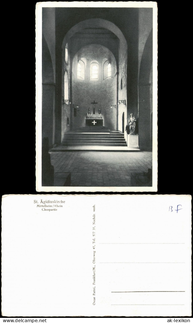 Mittelheim-Oestrich-Winkel St. Ägidiuskirche Chorpartie Mittelheim/Rhein 1960 - Oestrich-Winkel