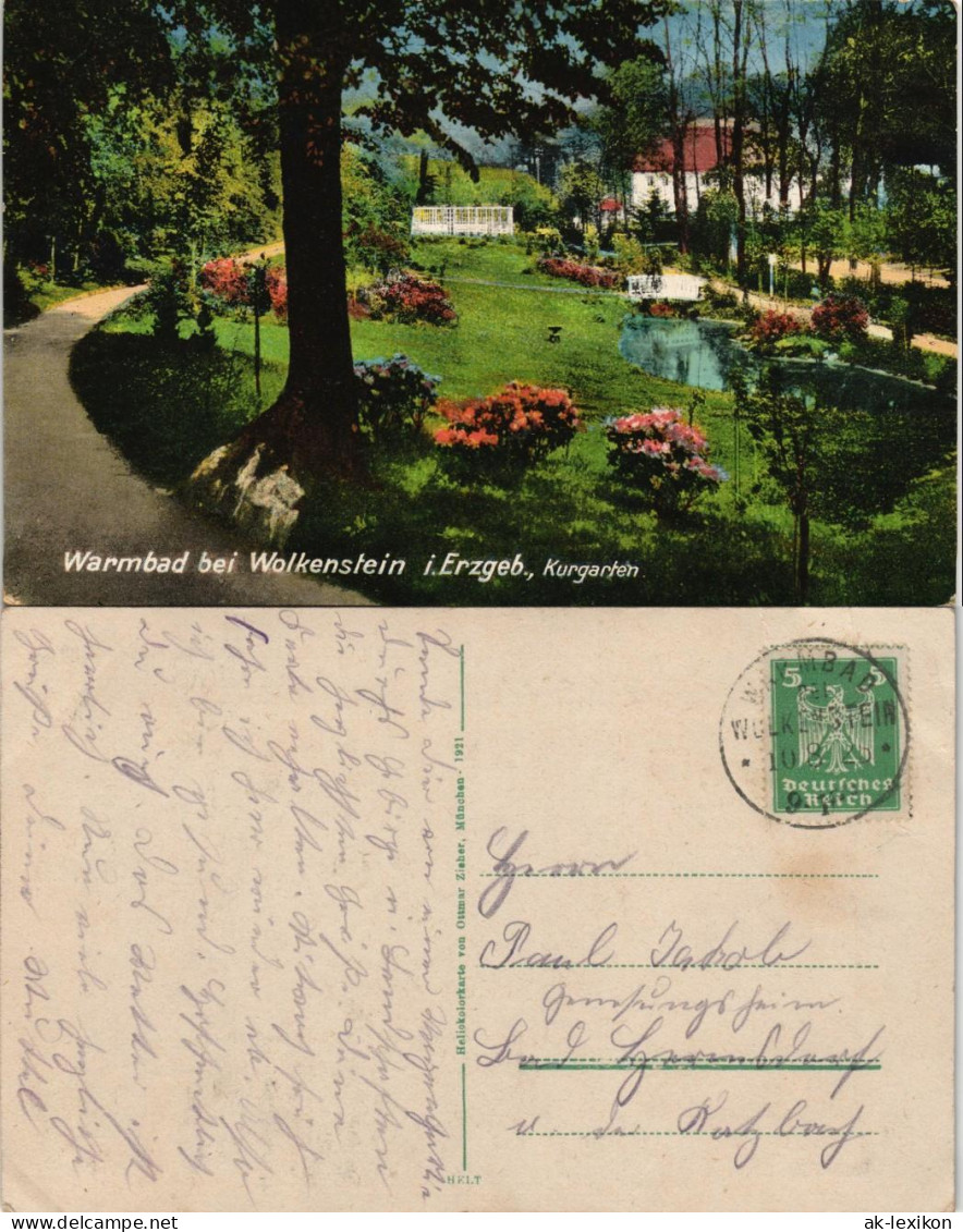 Ansichtskarte Wolkenstein Partie Im Kurgarten 1925 - Wolkenstein