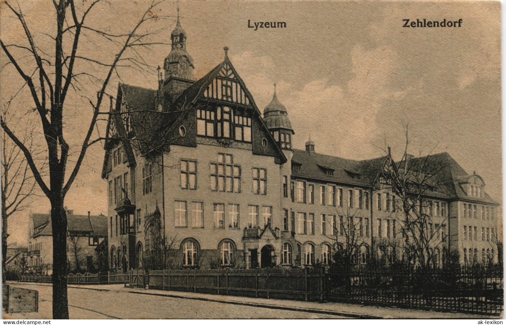 Ansichtskarte Zehlendorf-Berlin Lyzeum, Straße 1923 - Zehlendorf