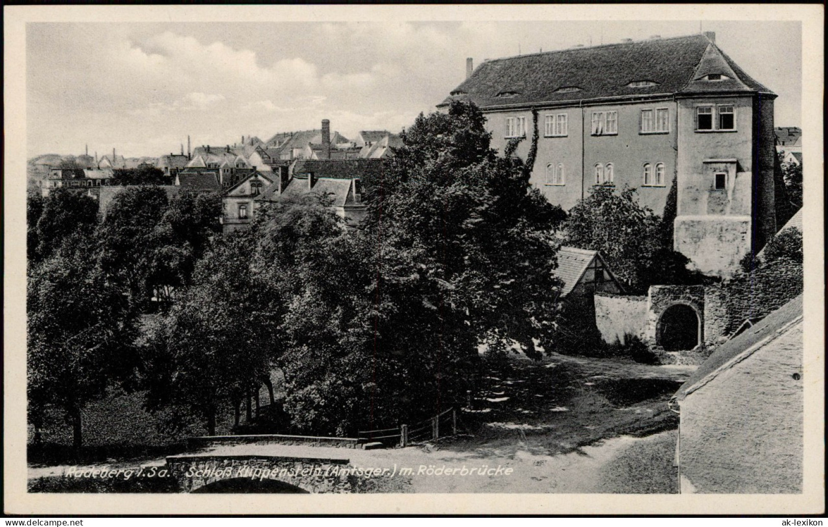 Ansichtskarte Radeberg Stadt Und Schloß Klippenstein 1934 - Radeberg