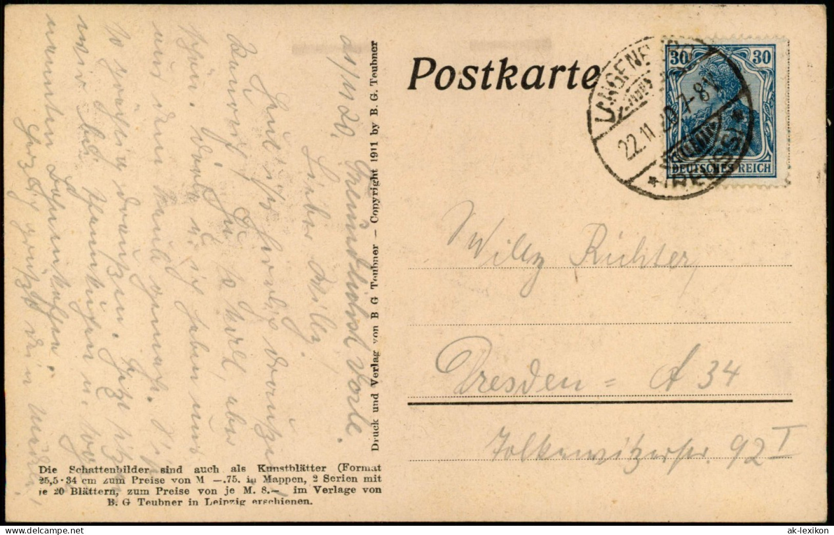 Scherenschnitt/Schattenschnitt Diefenbach Göttliche Jugend 1920 - Scherenschnitt - Silhouette