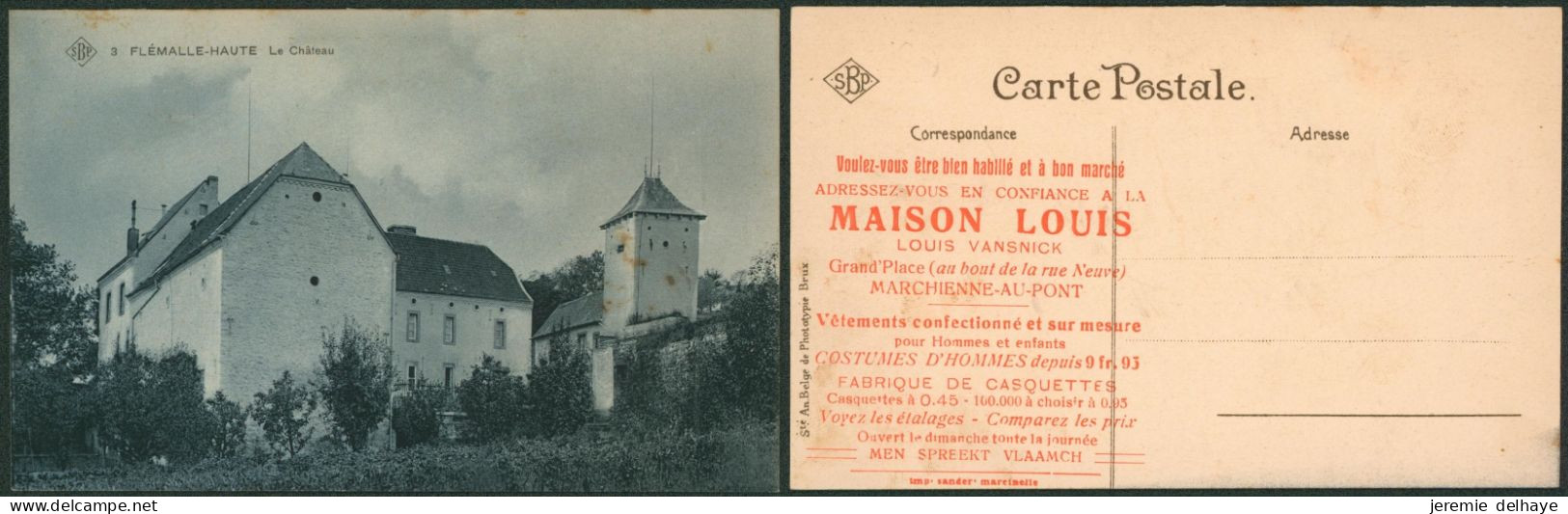 Carte Postale - Flémalle-haute : Le Chateau (SBP N°3) + PUB Au Verso - Flémalle