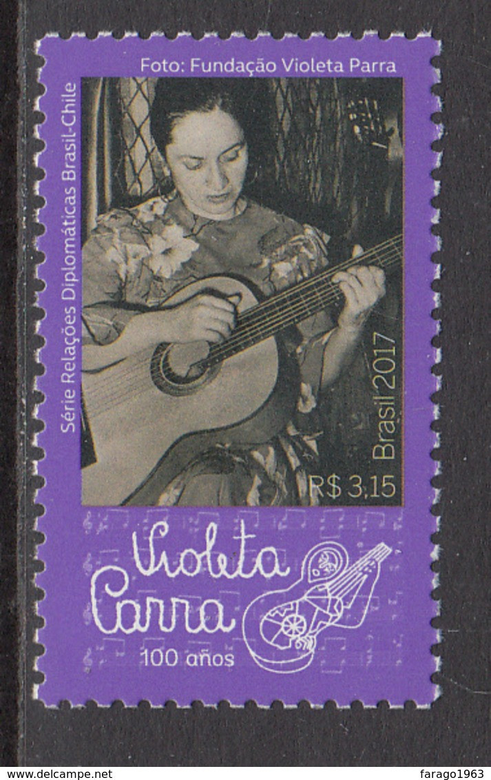 2017 Brazil Cara Musician Guitar Complete Set Of 1 MNH - Unused Stamps