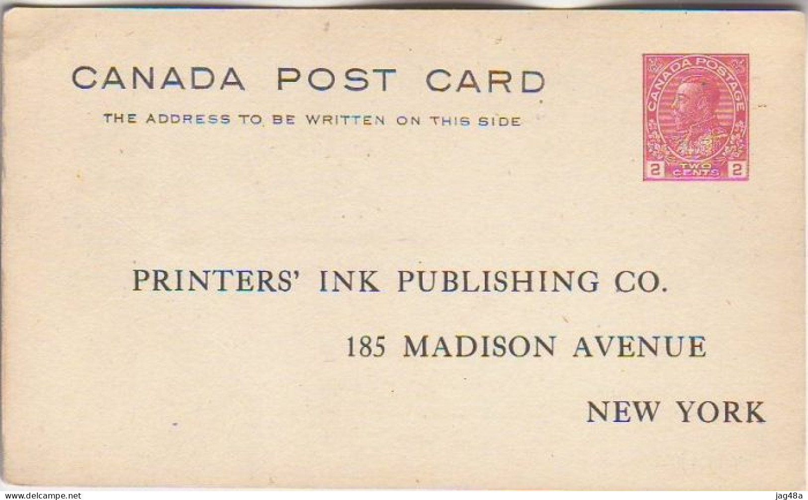 CANADA. Vintage/two-cents, PS Card - Auomatic Reneval Card/Printers Ink. - 1903-1954 Könige