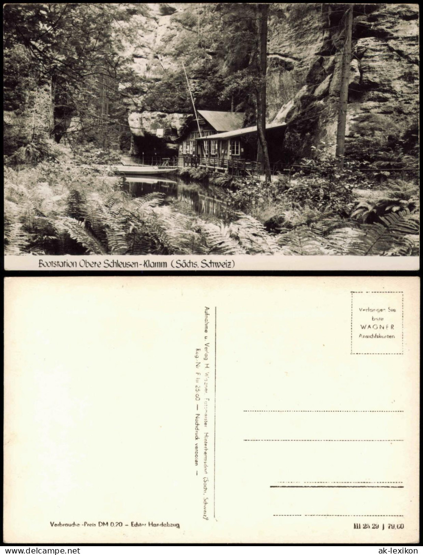 Hinterhermsdorf-Sebnitz Bootstation Obere Schleusen-Klamm (Sächs. Schweiz) 1960 - Hinterhermsdorf