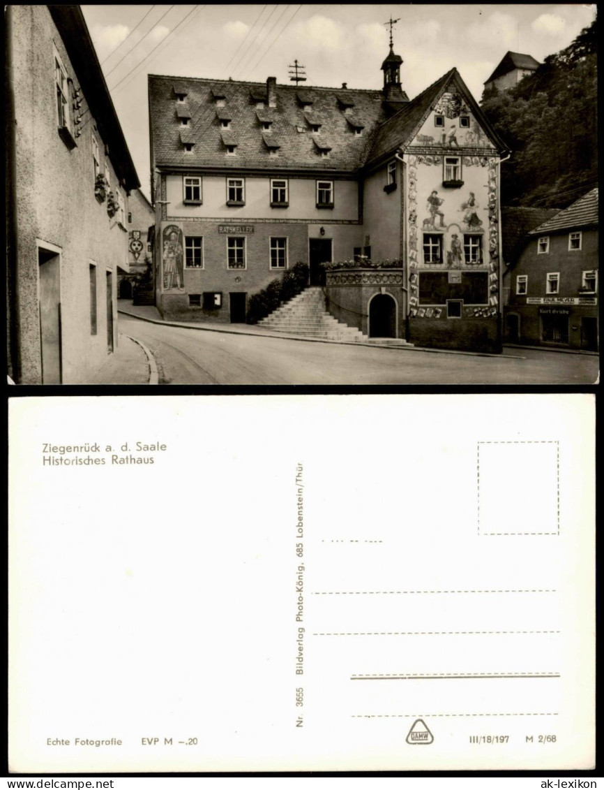 Ansichtskarte Ziegenrück/Saale Historisches Rathaus Strassen Partie 1968 - Ziegenrück