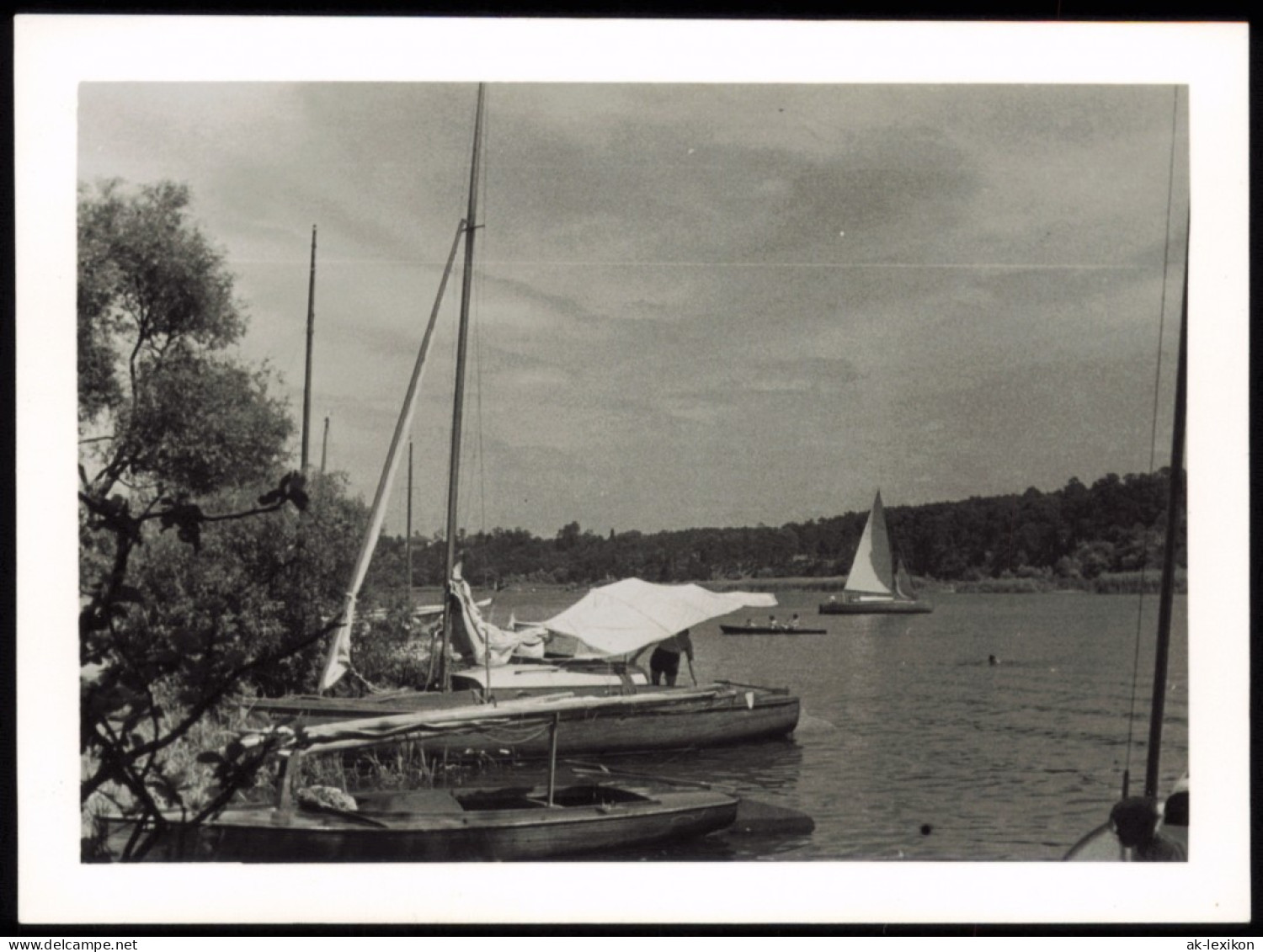 Foto Grunewald-Berlin Schildhorn, Segelboote 1955 Privatfoto Foto - Grunewald