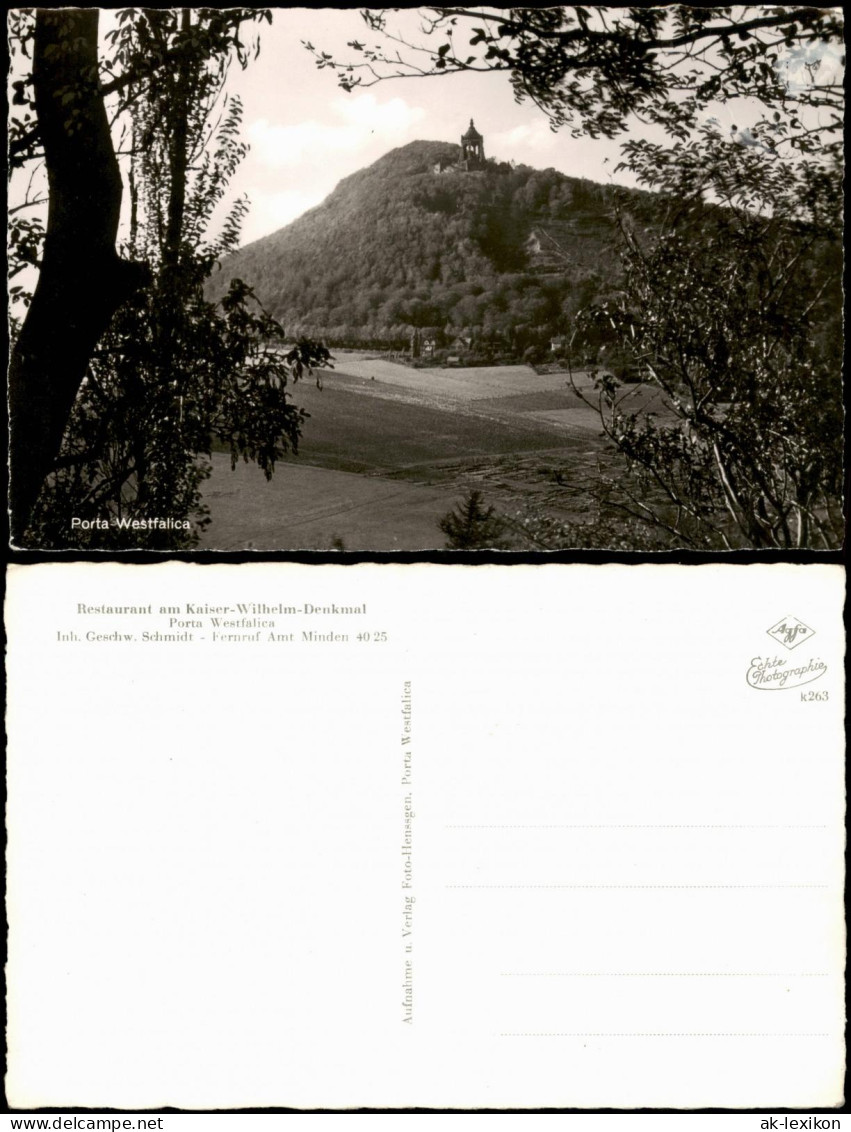 Ansichtskarte Porta Westfalica Partie Am Kaiser-Wilhelm-Denkmal 1960 - Porta Westfalica