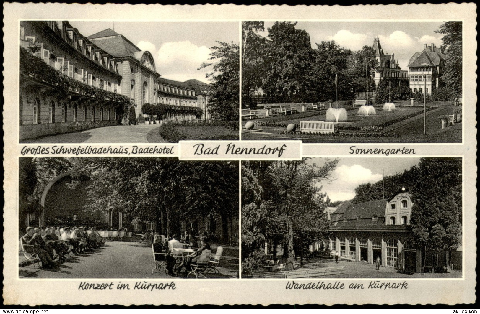 Bad Nenndorf Mehrbild-AK Mit Sonnengarten, Konzert Im Kurpark, Wandelhalle 1950 - Bad Nenndorf