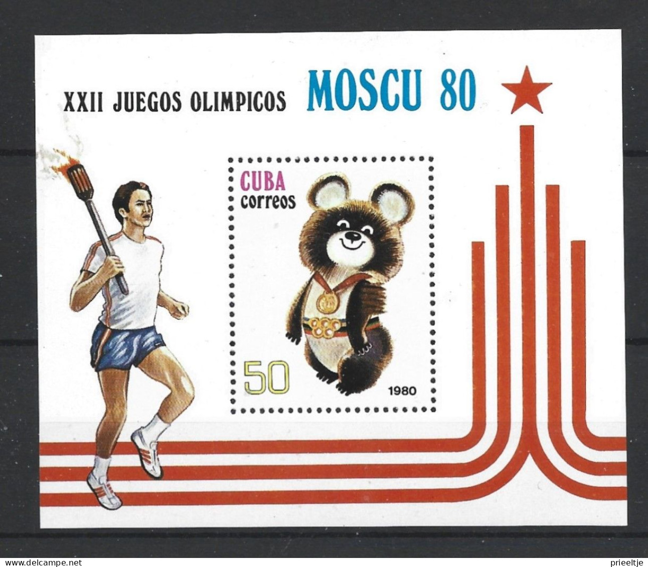 Cuba 1980 Ol. Games Moscow S/S  Y.T. BF 60 ** - Hojas Y Bloques