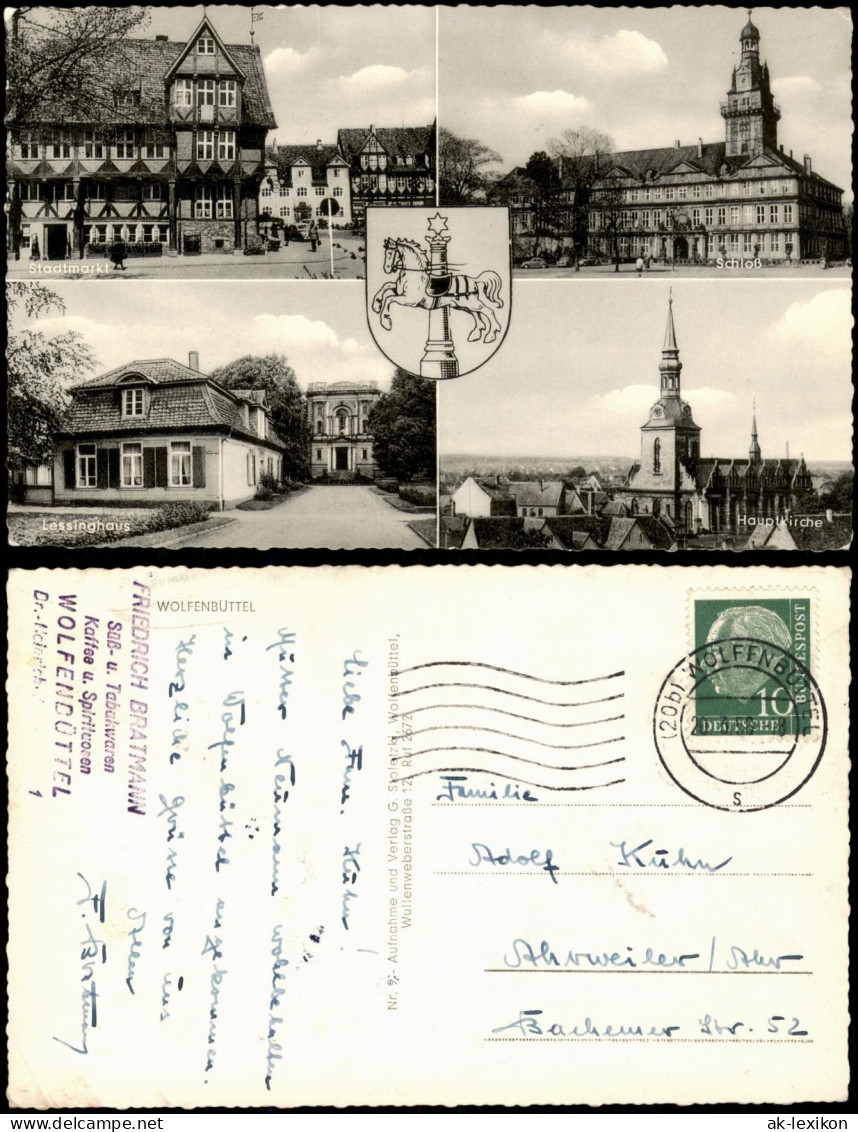 Wolfenbüttel Mehrbild-AK Mit Stadtmarkt, Schloß, Lessinghaus, Kirche 1958 - Wolfenbuettel