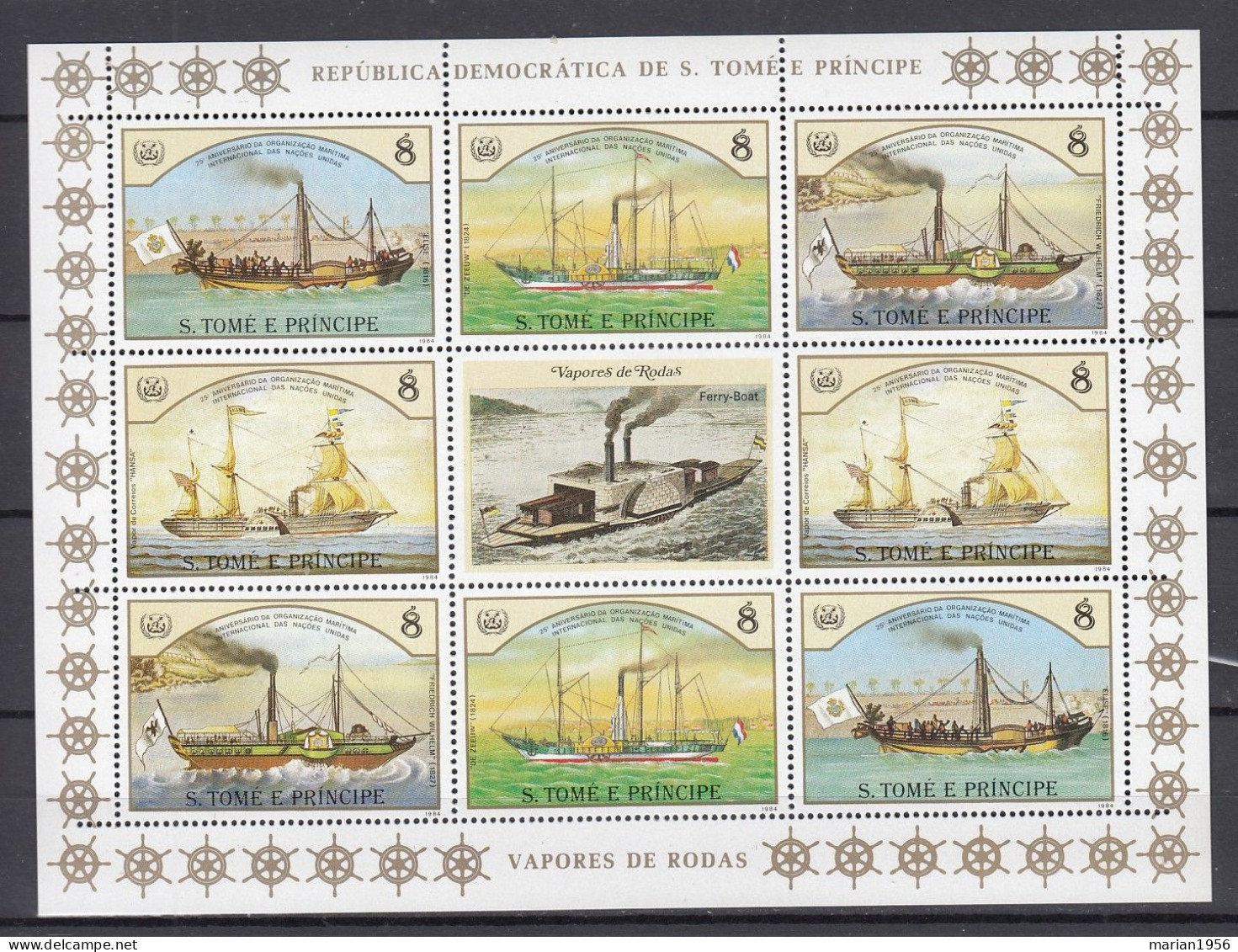 Sao Tome Et Principe - BATEAUX A VAPEUR -   BL XXL- MNH - Schiffe