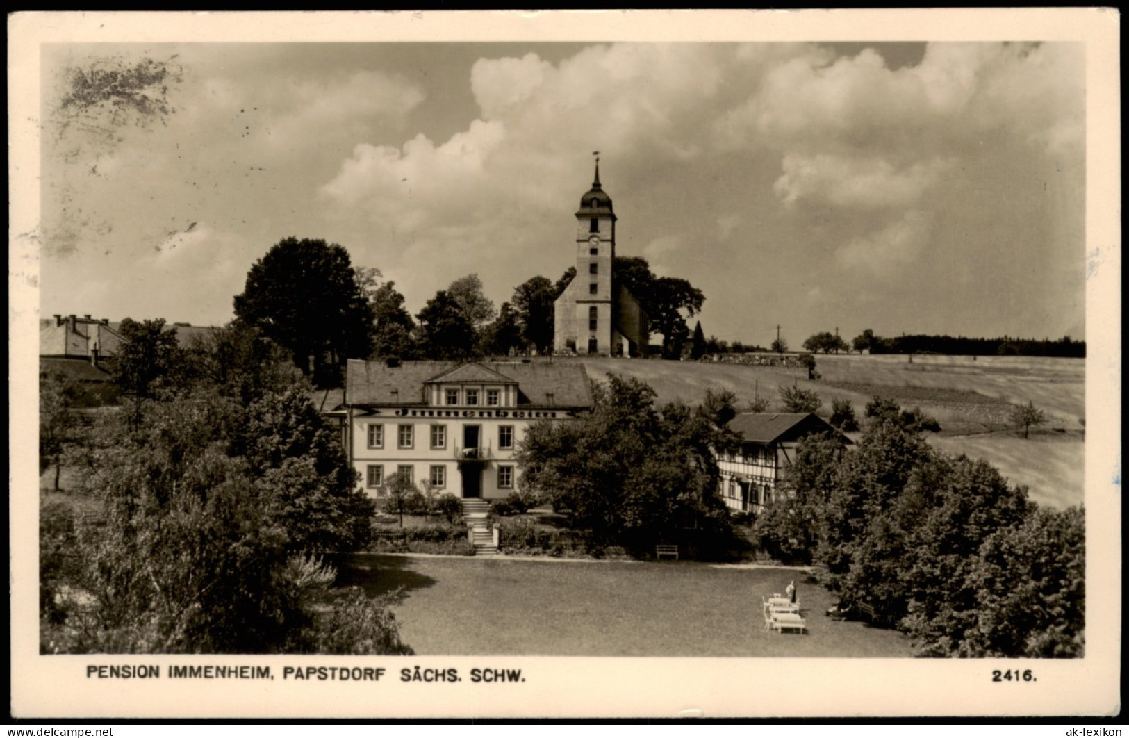 Ansichtskarte Papstdorf-Gohrisch (Sächs. Schweiz) PENSION IMMENHEIM 1953 - Gohrisch