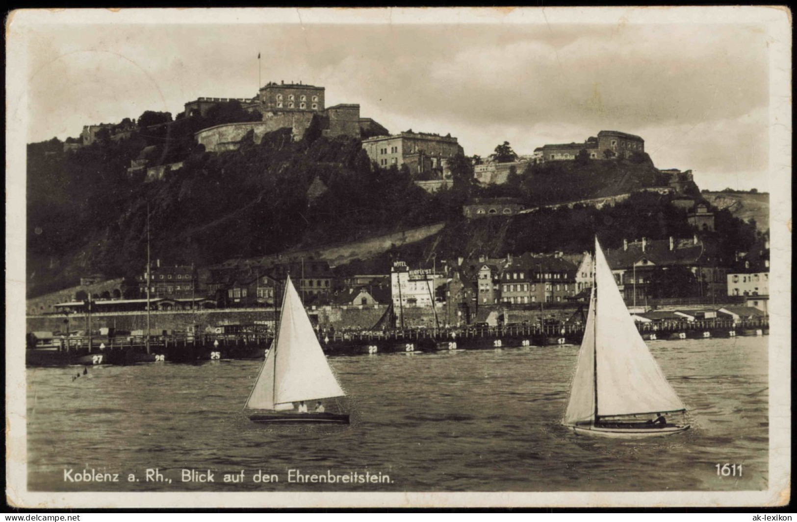 Ansichtskarte Koblenz Festung Ehrenbreitstein Vom Rhein Aus Gesehen 1938 - Koblenz