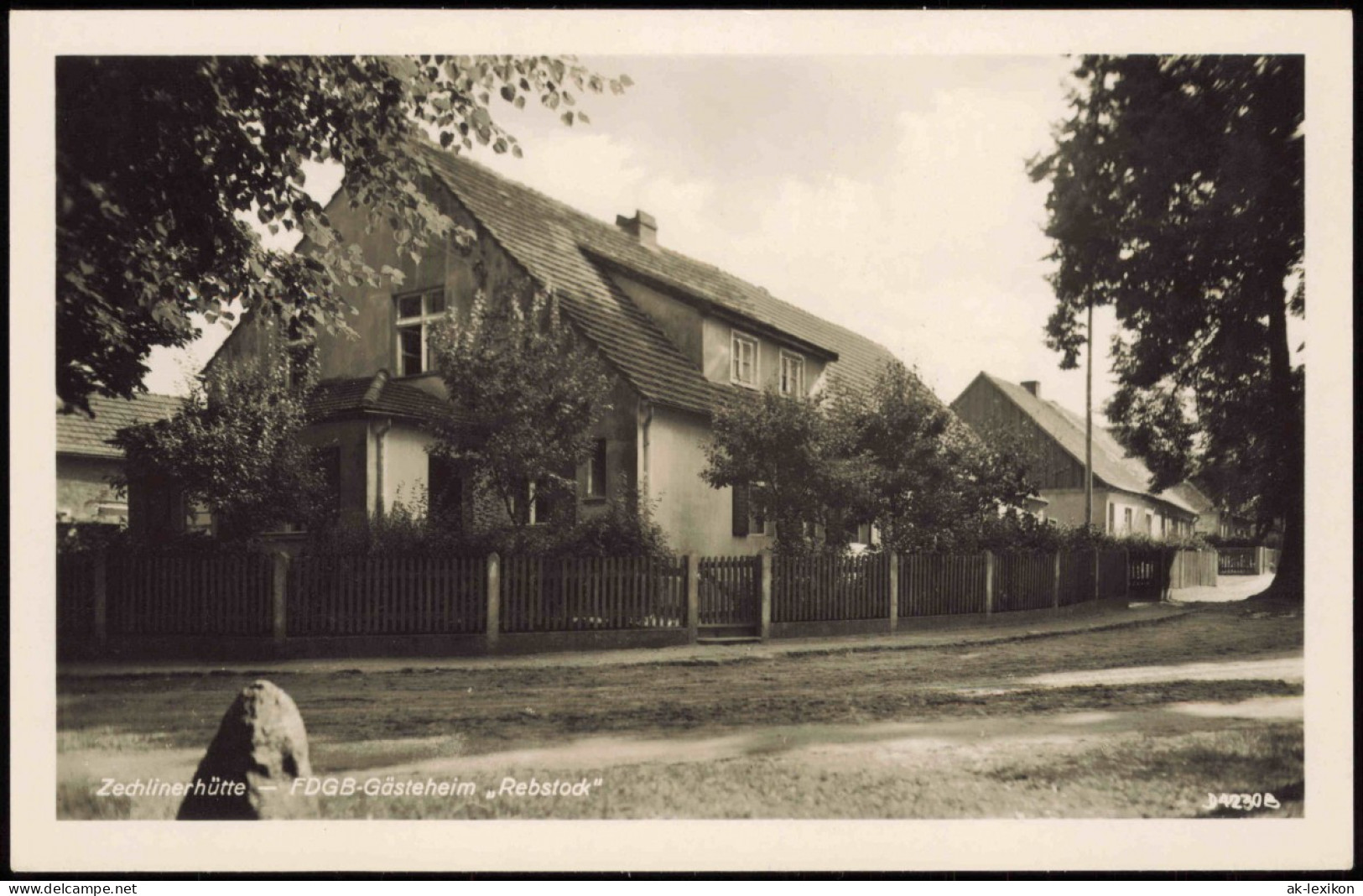 Ansichtskarte Zechlinerhütte/Mark-Rheinsberg FDGB-Gästeheim "Rebstock" 1954 - Zechlinerhütte