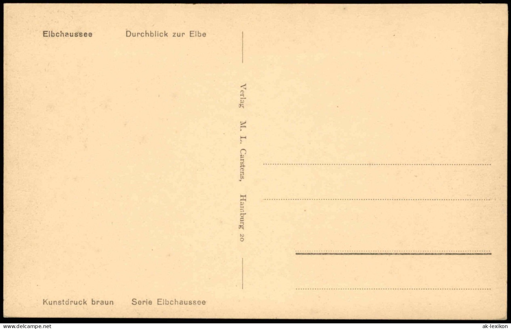 Ansichtskarte Ottensen-Hamburg Durchblick Zur Elbe Elbchaussee 1922 - Blankenese