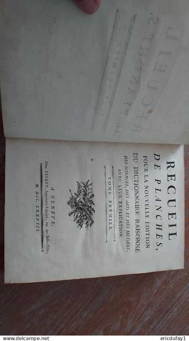 Planches de l'encyclopédie DIDEROT D'ALEMBERT, éditions originales