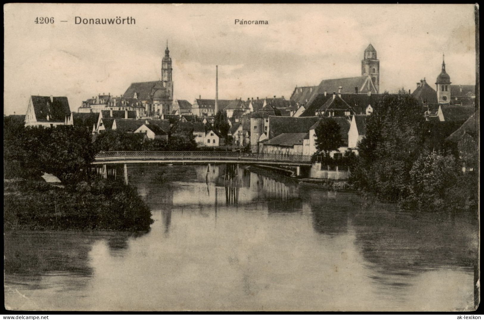 Ansichtskarte Donauwörth Panorama-Ansicht, Teilansicht Mit Brücke 1918 - Donauwörth