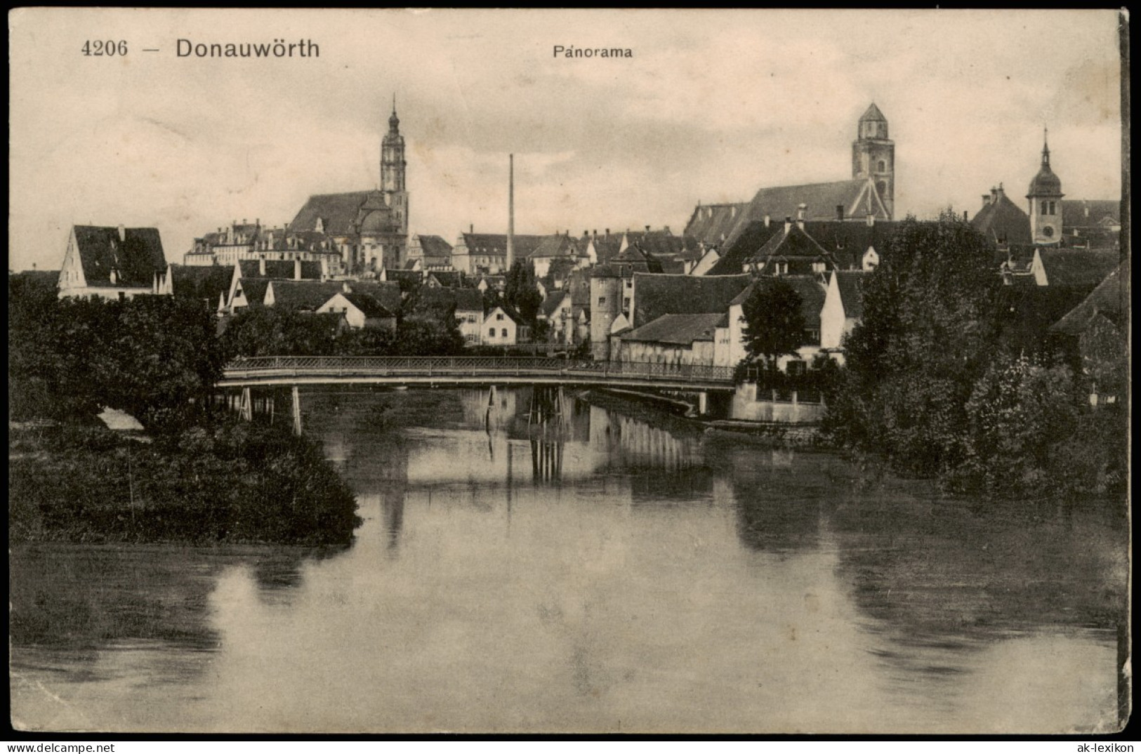 Ansichtskarte Donauwörth Panorama-Ansicht, Teilansicht Mit Brücke 1918 - Donauwoerth