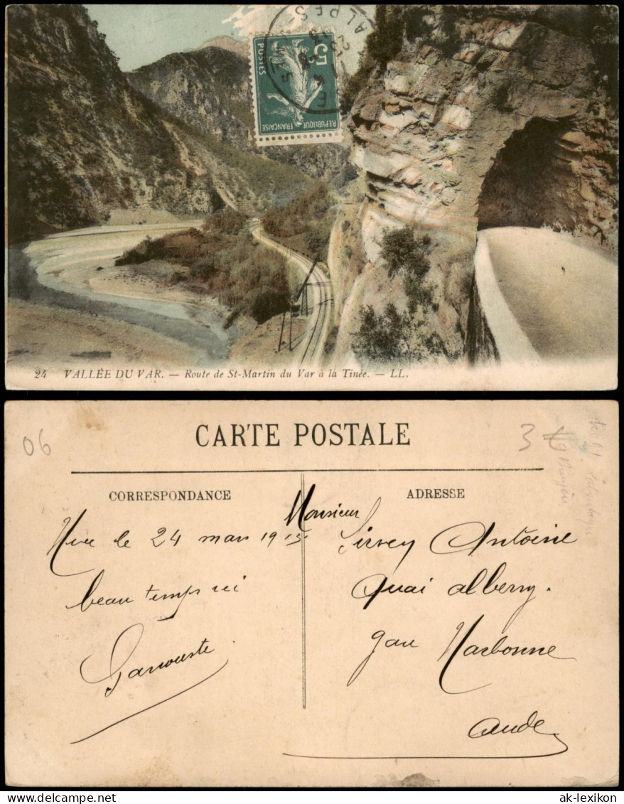 Saint-Étienne-de-Tinée VALLÉE DU VAR Route De St-Martin Du Var å La Tinée 1913 - Saint-Etienne-de-Tinée