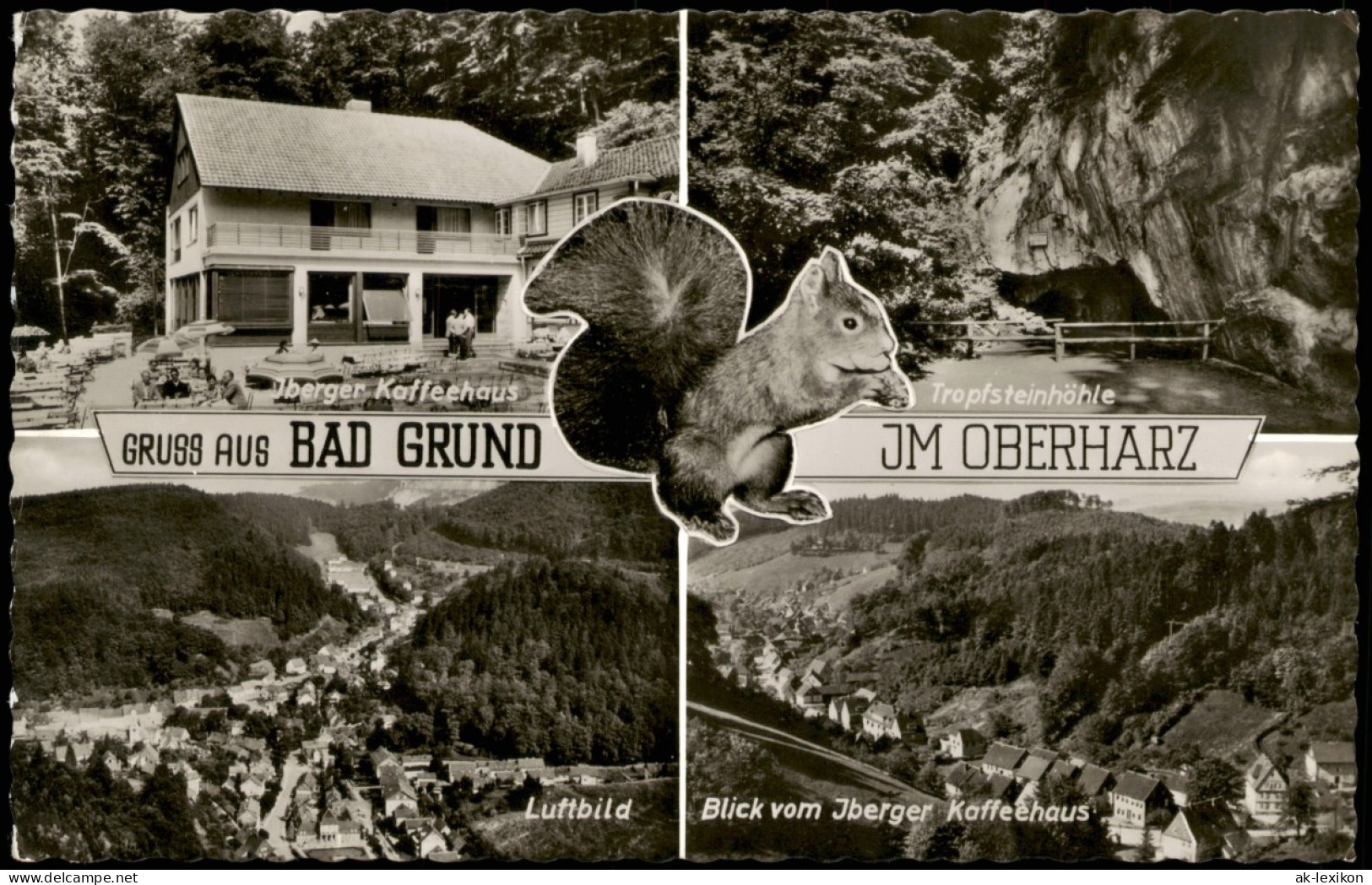 Bad Grund (Harz) Oberharz   Mit Iberger Kaffeehaus, Höhle, Luftbild 1962 - Bad Grund