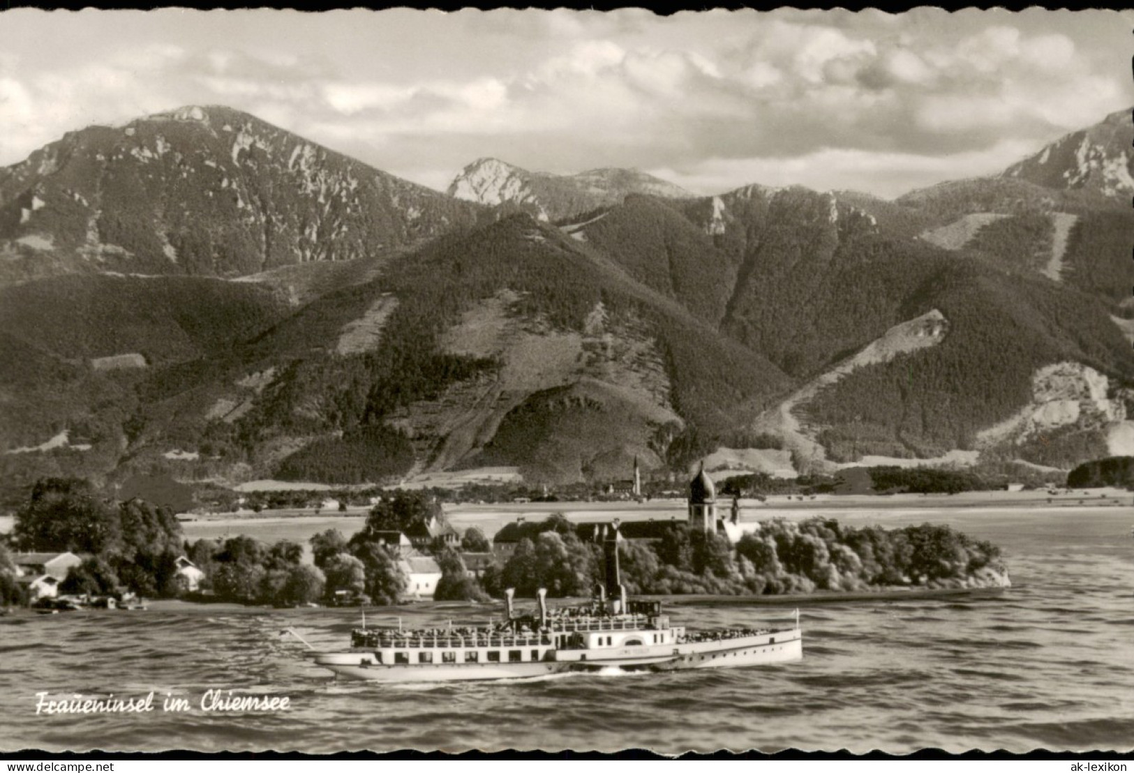 Ansichtskarte Chiemsee Fahrgastschiff Passiert Die Fraueninsel Chiemsee 1967 - Chiemgauer Alpen