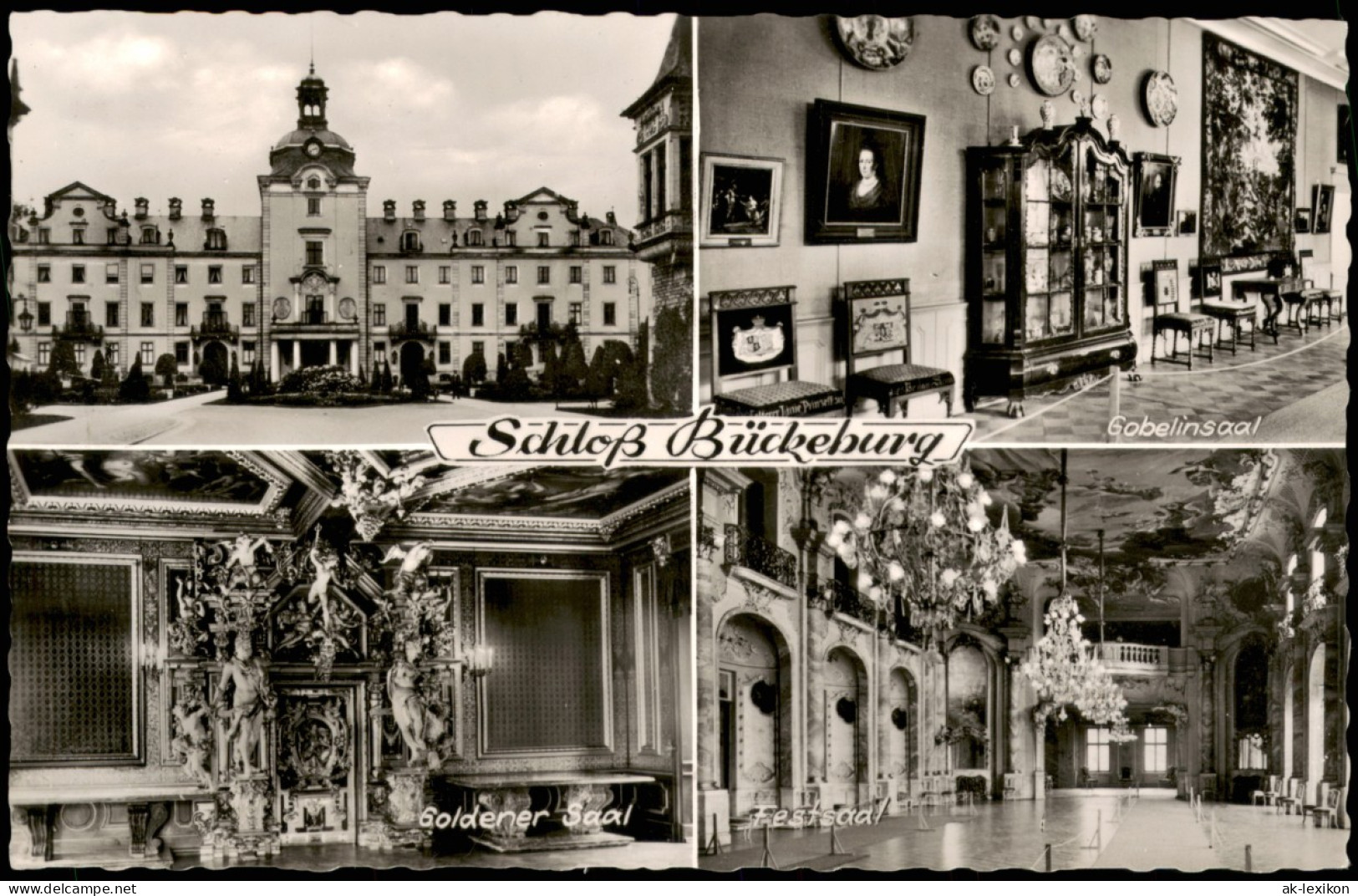 Bückeburg Fürstliches Schloss 4 Foto-Ansichten Mehrbildkarte 1957 - Bueckeburg