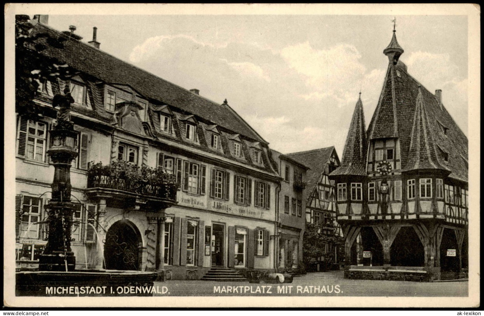 Ansichtskarte Michelstadt Marktplatz 1931 - Michelstadt