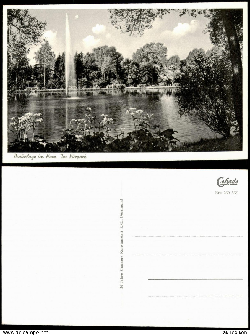 Ansichtskarte Braunlage Kurgarten, Kur-Anlagen Kurpark Wasserspiele 1956 - Braunlage