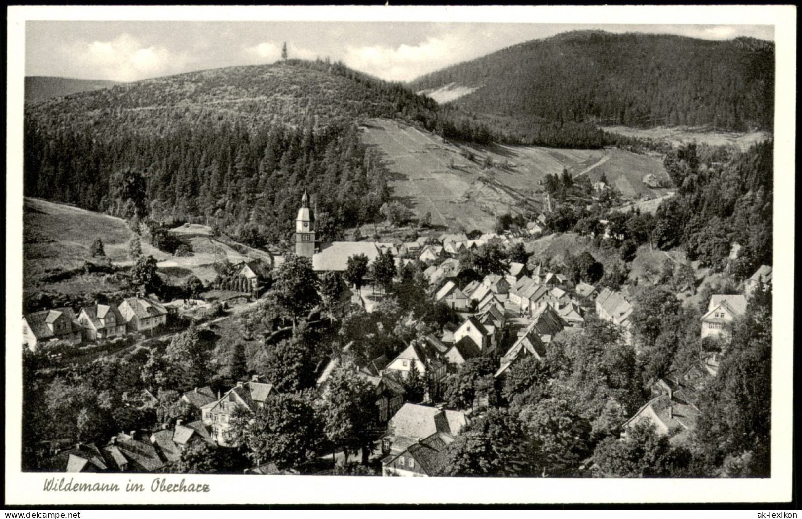 Ansichtskarte Wildemann (Innerstetal) Panorama-Ansicht; Oberharz 1956 - Wildemann