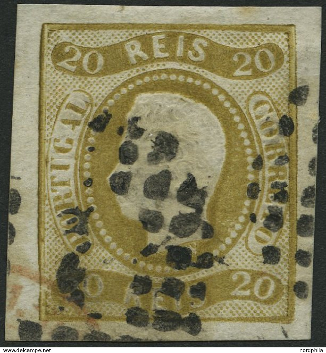 PORTUGAL 19 O, 1866, 20 R. Olivbraun, Pracht, Signiert Zumstein, Mi. 90.- - Used Stamps