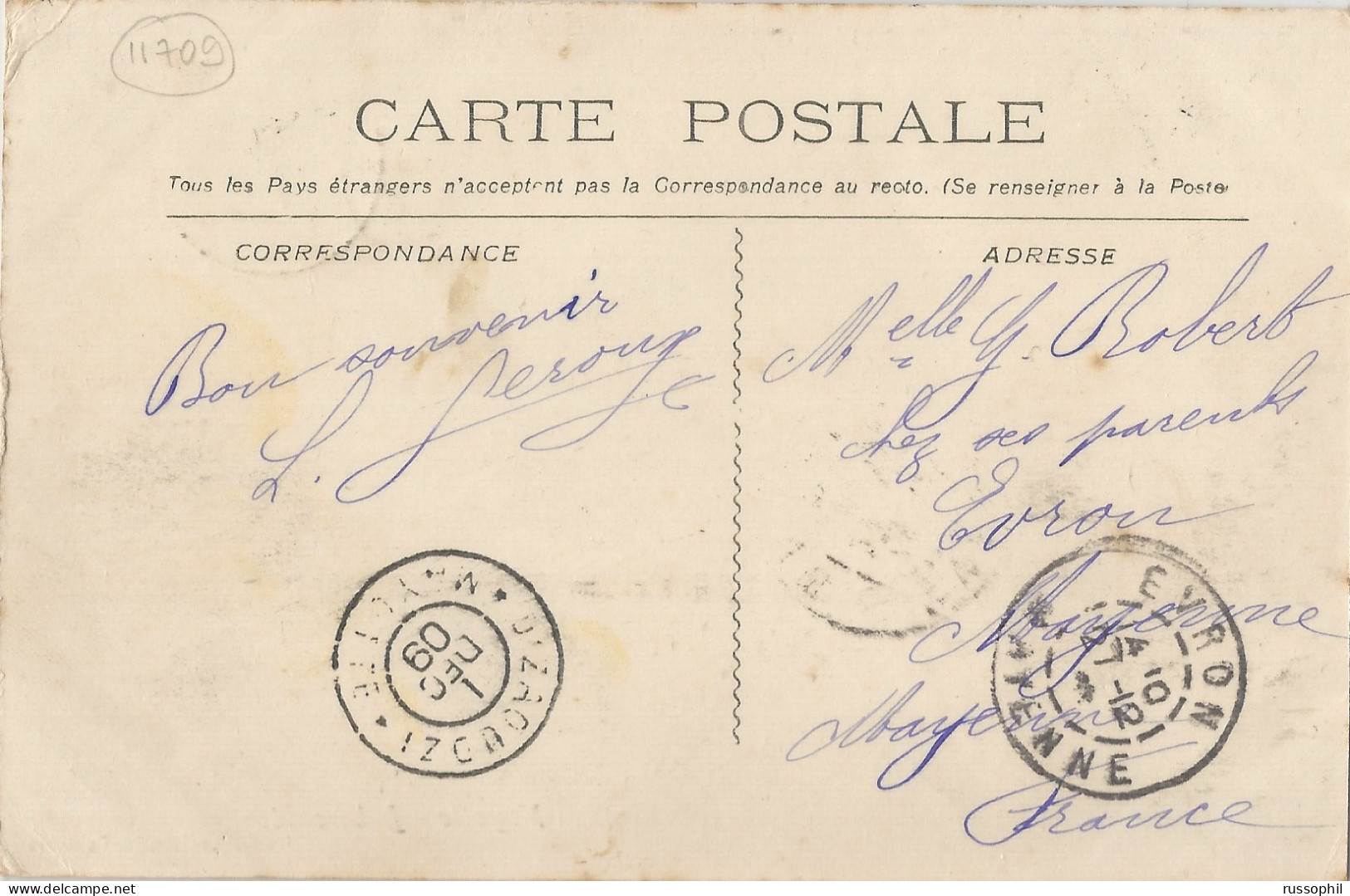 MAYOTTE - FRANKED PC (VIEW OF MAYOTTE) FROM DZAOUDZI TO FRANCE - 1909 - Covers & Documents